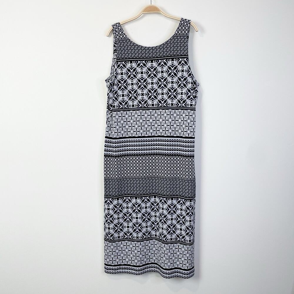 Tommy Bahama Tropical Terrazza Midi Dress Geometric Print XL Vacation Resort‎